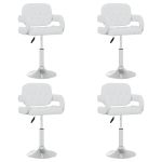 Scaune de masă pivotante, 4 buc., alb, piele ecologică GartenMobel Dekor