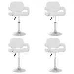 Scaune de masă pivotante, 4 buc., alb, piele ecologică GartenMobel Dekor