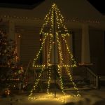 Brad Crăciun conic, 300 LED-uri, 120x220 cm, interior&exterior GartenMobel Dekor