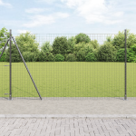 Posturi de gard cu plăci de bază 52 buc Ø32mm 83,5cm Oțel galvanizat GartenMobel Dekor