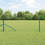 Gard Hexagonal  Verde 0.5x50 m Oțel, Stâlpi pentru Gard  cu Spike 13 buc Ø32 mm 80 cm Oțel Galvanizat GartenMobel Dekor