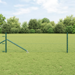 Poartă Hexagonală  Verde 0.4x100 m Oțel, Stâlpi pentru Poartă  cu Apucator 13 buc Ø32 mm 60 cm Oțel Galvanizat GartenMobel Dekor