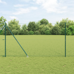 Gard Hexagonal Verde 1.6x100 m Oțel, Stâlpi de Gard  cu Țapă 13 pcs Ø32 mm 180 cm Oțel Galvanizat GartenMobel Dekor