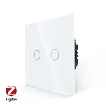 Intrerupator Dublu cu Touch din Sticla LUXION, protocol ZigBee SmartElectro IntelligentHouse
