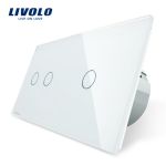Intrerupator dublu + simplu cu touch Livolo din sticla SmartElectro IntelligentHouse