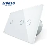 Intrerupator simplu + dublu cu touch Livolo din sticla SmartElectro IntelligentHouse