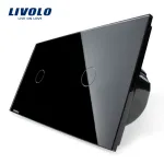 Intrerupator simplu + simplu cu touch Livolo din sticla SmartElectro IntelligentHouse