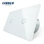Intrerupator simplu + simplu cu touch Livolo din sticla SmartElectro IntelligentHouse