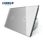 Intrerupator simplu + simplu cu touch Livolo din sticla SmartElectro IntelligentHouse