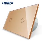 Intrerupator simplu + simplu cu touch Livolo din sticla SmartElectro IntelligentHouse