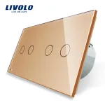 Intrerupator dublu + dublu cu touch Livolo din sticla SmartElectro IntelligentHouse
