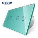 Intrerupator dublu + dublu cu touch Livolo din sticla SmartElectro IntelligentHouse