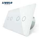 Intrerupator dublu + dublu cu touch Livolo din sticla SmartElectro IntelligentHouse