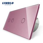 Intrerupator dublu + simplu cu touch Livolo din sticla SmartElectro IntelligentHouse