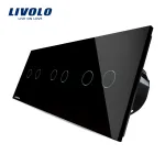 Intrerupator dublu+dublu+dublu cu touch Livolo din sticla SmartElectro IntelligentHouse
