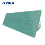 Intrerupator dublu+dublu+dublu cu touch Livolo din sticla SmartElectro IntelligentHouse