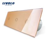 Intrerupator triplu cu touch Livolo din sticla SmartElectro IntelligentHouse