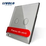 Panou intrerupator dublu cu touch Livolo din sticla SmartElectro IntelligentHouse