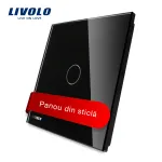 Panou intrerupator simplu cu touch Livolo din sticla SmartElectro IntelligentHouse