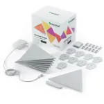Kit 9 Panouri luminoase Nanoleaf Shapes Triangles, Iluminare LED RGBW, Senzor muzica, Flux luminos total 720 lumeni SmartElectro IntelligentHouse