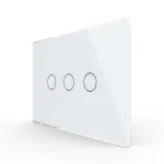 Panou intrerupator triplu cu touch Livolo din sticla, standard Italian - Serie noua SmartElectro IntelligentHouse