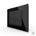 Intrerupator cvadruplu cap scara / cap cruce cu touch Livolo cu rama din sticla, standard Italian - Serie noua SmartElectro IntelligentHouse