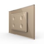 Intrerupator cvadruplu cu touch Livolo cu rama din sticla, standard Italian - Serie noua SmartElectro IntelligentHouse