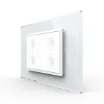 Intrerupator cvadruplu cu touch Livolo cu rama din sticla, standard Italian - Serie noua SmartElectro IntelligentHouse