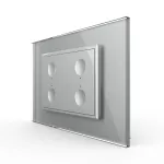 Intrerupator cvadruplu cu touch Livolo cu rama din sticla, standard Italian - Serie noua SmartElectro IntelligentHouse