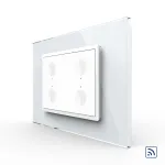 Intrerupator cvadruplu wireless cu touch Livolo cu rama din sticla, standard Italian - Serie noua SmartElectro IntelligentHouse