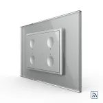 Intrerupator cvadruplu wireless cu touch Livolo cu rama din sticla, standard Italian - Serie noua SmartElectro IntelligentHouse
