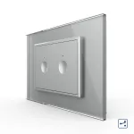 Intrerupator dublu cap scara / cap cruce cu touch Livolo cu rama din sticla, standard Italian - Serie noua SmartElectro IntelligentHouse