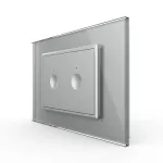 Intrerupator dublu cu touch Livolo cu rama din sticla, standard Italian - Serie noua SmartElectro IntelligentHouse