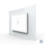 Intrerupator simplu wireless cu touch Livolo cu rama din sticla, standard Italian - Serie noua SmartElectro IntelligentHouse