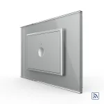 Intrerupator simplu wireless cu touch Livolo cu rama din sticla, standard Italian - Serie noua SmartElectro IntelligentHouse