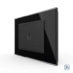 Intrerupator simplu wireless cu touch Livolo cu rama din sticla, standard Italian - Serie noua SmartElectro IntelligentHouse
