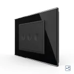 Intrerupator triplu cap scara / cap cruce cu touch Livolo cu rama din sticla, standard Italian - Serie noua SmartElectro IntelligentHouse