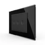 Intrerupator triplu cu touch Livolo cu rama din sticla, standard Italian - Serie noua SmartElectro IntelligentHouse