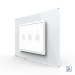 Intrerupator triplu wireless cu touch Livolo cu rama din sticla, standard Italian - Serie noua SmartElectro IntelligentHouse