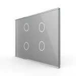 Panou intrerupator cvadruplu cu touch Livolo din sticla, standard Italian - Serie noua SmartElectro IntelligentHouse
