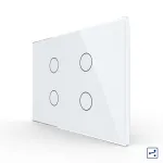 Intrerupator cvadruplu cap scara / cruce cu touch Livolo din sticla, standard Italian - Serie noua SmartElectro IntelligentHouse