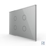 Intrerupator cvadruplu cap scara / cruce cu touch Livolo din sticla, standard Italian - Serie noua SmartElectro IntelligentHouse