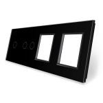 Panou intrerupator simplu+dublu si 2 prize Livolo din sticla SmartElectro IntelligentHouse