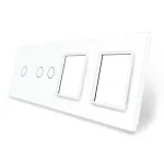 Panou intrerupator simplu+dublu si 2 prize Livolo din sticla SmartElectro IntelligentHouse