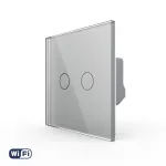Intrerupator Dublu Wi-Fi cu Touch LIVOLO din Sticla - Serie Noua SmartElectro IntelligentHouse