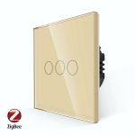 Intrerupator Triplu cu Touch din Sticla LUXION, protocol ZigBee SmartElectro IntelligentHouse