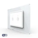 Intrerupator Dublu WIFI cu Touch LIVOLO cu rama din sticla, standard italian – Serie Noua SmartElectro IntelligentHouse