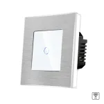 Intrerupator Simplu Wi-Fi cu Touch din Sticla si Rama de Aluminiu LUXION SmartElectro IntelligentHouse