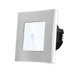 Intrerupator Simplu cu Touch din Sticla si Rama de Aluminiu LUXION, 500W SmartElectro IntelligentHouse