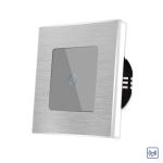 Intrerupator Simplu cu Touch din Sticla si Rama de Aluminiu LUXION, RF433 SmartElectro IntelligentHouse